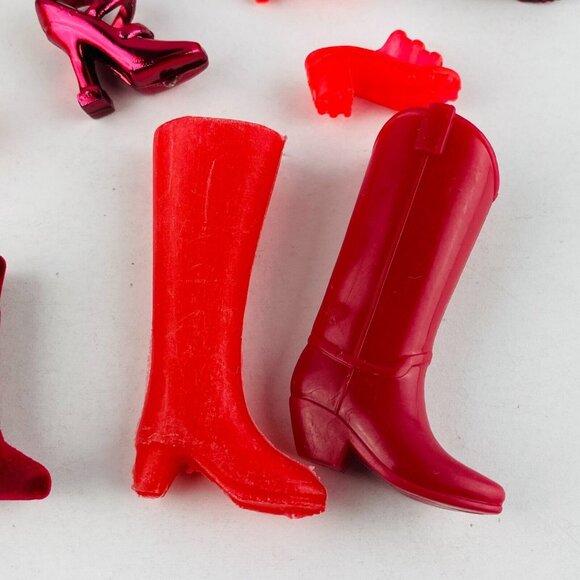 Barbie Size Type Doll Shoe Accessories Red Mismatched Shoes Lot - Picture 9 of 16